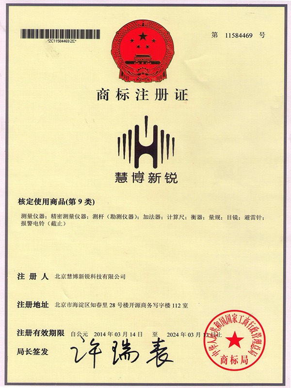 慧博新銳商標(biāo)證書